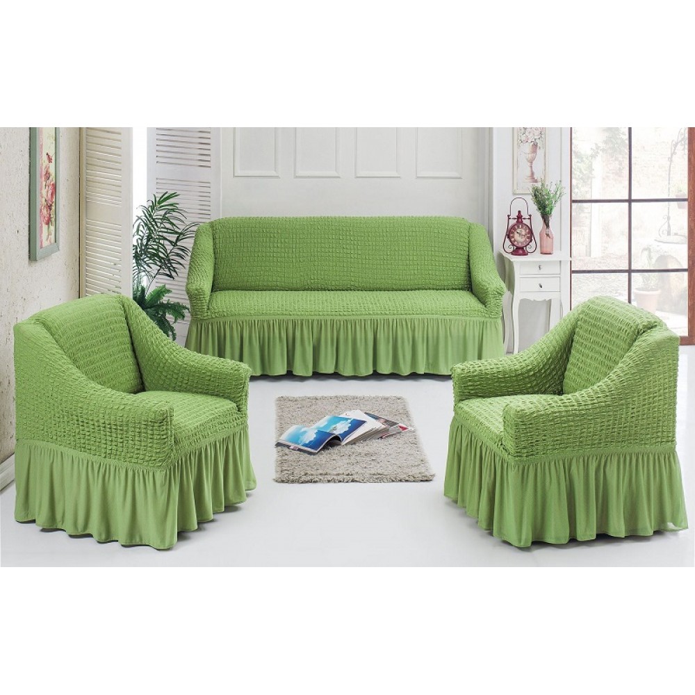 Комплект чехлов на диван и 2 кресла с оборкой Camilla